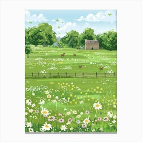 Illustration Of A Meadow Canvas Print