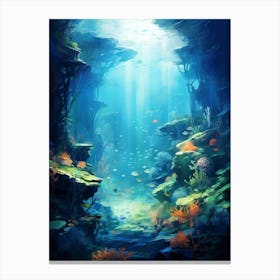 Underwater Abstract Minimalist 5 Canvas Print