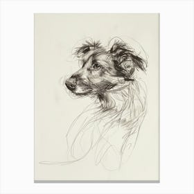 Dog Charcoal Line Sketch Canvas Print