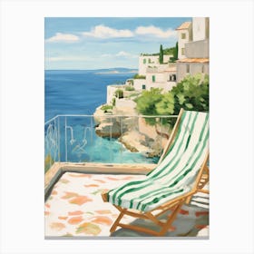 Sun Lounger By The Pool In Polignano A Mare Italy Canvas Print