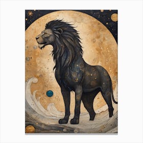 Astral Card Zodiac Leo Old Paper Painting (8) Canvas Print