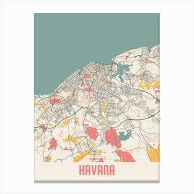 Havana Map Poster Canvas Print