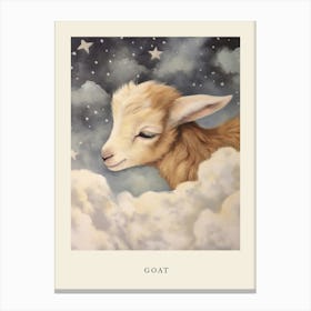 Sleeping Baby Goat 2 Nursery Poster Canvas Print