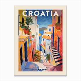 Split Croatia 6 Fauvist Painting Travel Poster Canvas Print