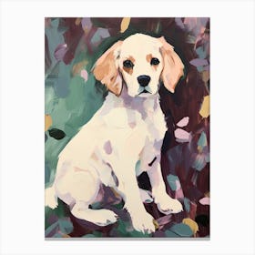 A Cavalier King Charles Spaniel Dog Painting, Impressionist 4 Canvas Print