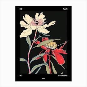 No Rain No Flowers Poster Peony 4 Canvas Print