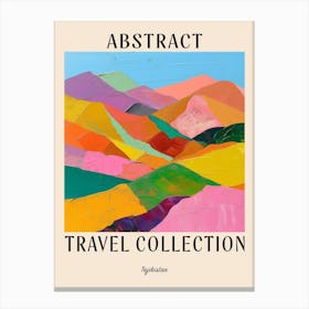 Abstract Travel Collection Poster Tajikistan 4 Canvas Print