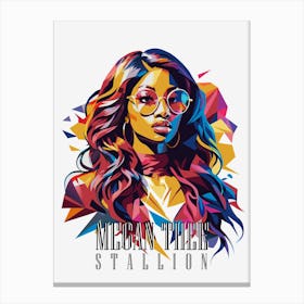 Megan Thee Stallion 03 Portrait Music Icon Style WPAP Pop Art Canvas Print