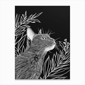 American Bobtail Cat Minimalist Illustration 2 Canvas Print