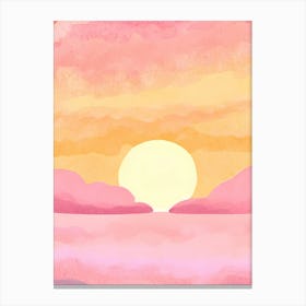 Watercolor Sunset 3 Canvas Print