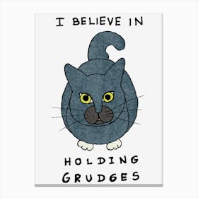Blue Cat Holding Grudges Canvas Print