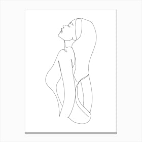 Continuous Line Drawing Of A Woman 3 Canvas Print