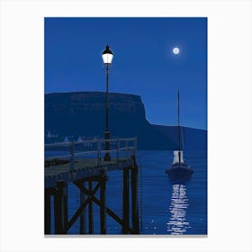 Moonlight At The Pier Canvas Print