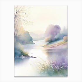 River Current Landscapes Waterscape Gouache 1 Canvas Print