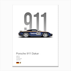 911 Dakar Porsche Canvas Print