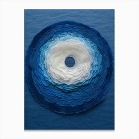 Blue And White Circle Canvas Print