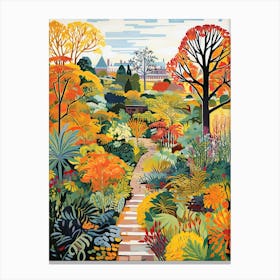 Royal Botanic Garden Edinburgh, United Kingdom In Autumn Fall Illustration 1 Canvas Print