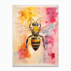 Bee Screen Print Inspired  1 Canvas Print