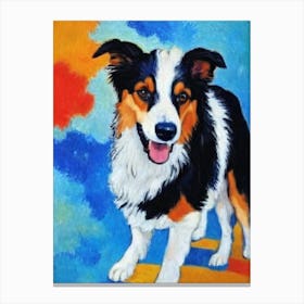 Collie Fauvist Style dog Canvas Print