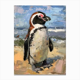 African Penguin Volunteer Point Oil Painting 4 Canvas Print