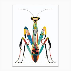 Colourful Insect Illustration Praying Mantis 9 Canvas Print