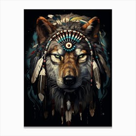 Tundra Wolf Native American 1 Canvas Print
