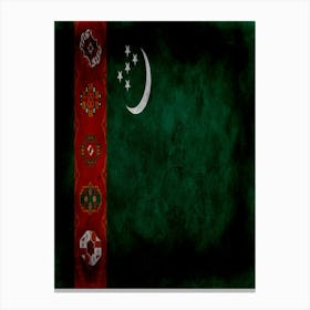 Turkmenistan Flag Texture Canvas Print