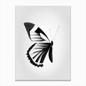 Black Swallowtail Butterfly Black & White Geometric 1 Canvas Print