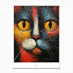 Cat portrait - colorful oil on canvas Canvas Print