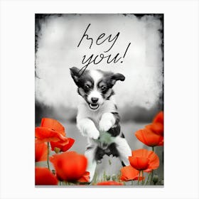 Key You, a jumping puppy Canvas Print