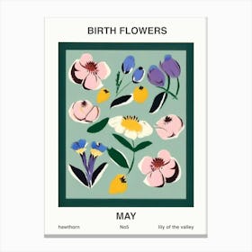 Birth Flowers May Canvas Print