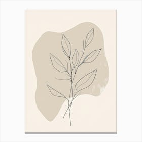 Line Drawing Of A Leaf 2 Canvas Print