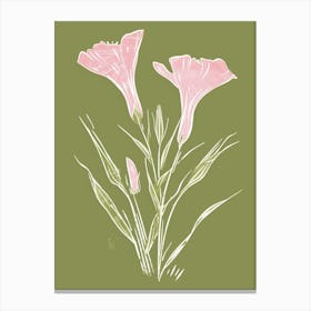 Pink & Green Lisianthus 3 Canvas Print