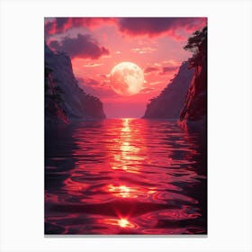 Sunset Over Water 1 Canvas Print