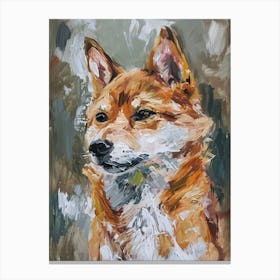 Shiba Inu Acrylic Painting 4 Canvas Print