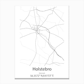 Holstebro,Denmark Minimalist Map Canvas Print