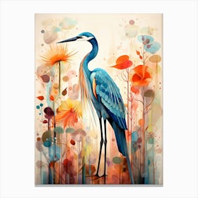 Bird Painting Collage Great Blue Heron 6 Canvas Print
