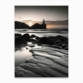 Lighthouse At Sunset 60 Canvas Print