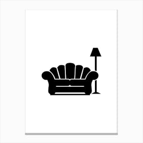 Couch And Lamp print art Canvas Print
