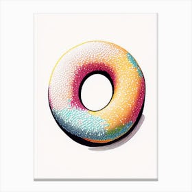Powdered Sugar Donut Abstract Line Drawing 5 Canvas Print