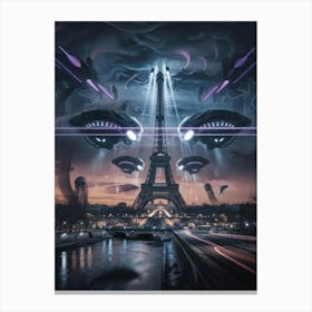 Aliens In Paris 2 Canvas Print