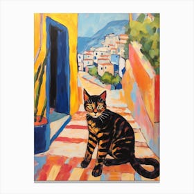 Painting Of A Cat In Split Croatia 5 Canvas Print