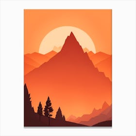 Misty Mountains Vertical Composition In Orange Tone 144 Canvas Print