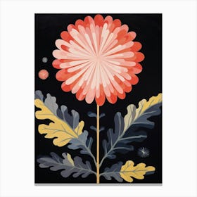 Chrysanthemum 4 Hilma Af Klint Inspired Flower Illustration Canvas Print