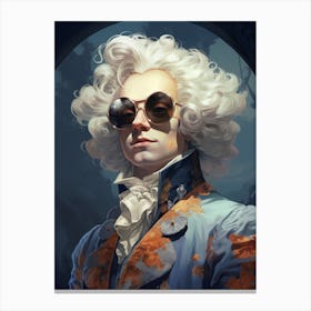 Man With White Hair And Sunglasses Canvas Print