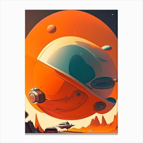 Spacecraft Comic Space Space Canvas Print