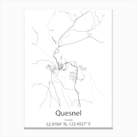 Quesnel,Canada Minimalist Map Canvas Print