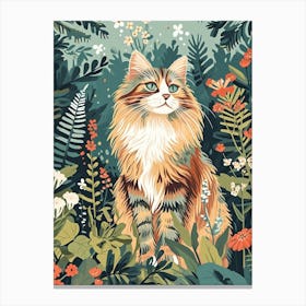 Norwegian Forest Cat Storybook Illustration 4 Canvas Print