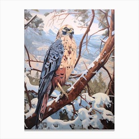 Winter Falcon 4 Illustration Canvas Print