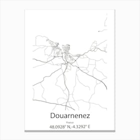 Douarnenez,France Minimalist Map Canvas Print